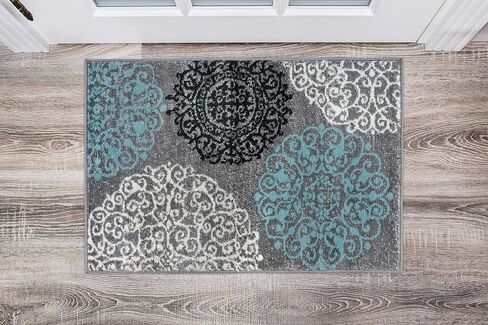 Contemporary Modern Floral Cream 5'3" x 7'3" Indoor Soft Area Rug in Kuwait