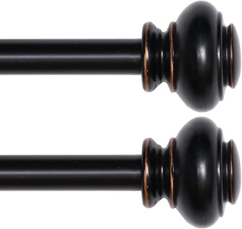 Turquoize 2 Pack Adjustable Window Curtain Rods, 16.2 to 90.6 Inch, White with Classic Finials in Kuwait