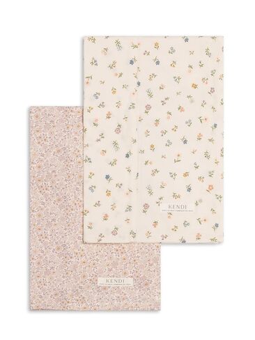 Kendi by Colored Organics Baby 2 Pack Organic Cotton Burp Cloths Set - Fog + Butterfly in Kuwait