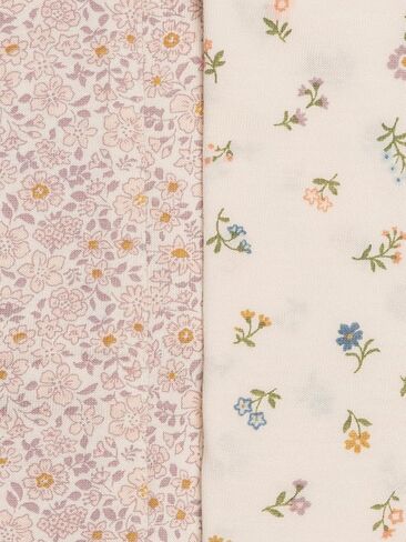 Kendi by Colored Organics Baby 2 Pack Organic Cotton Burp Cloths Set - Fog + Butterfly in Kuwait