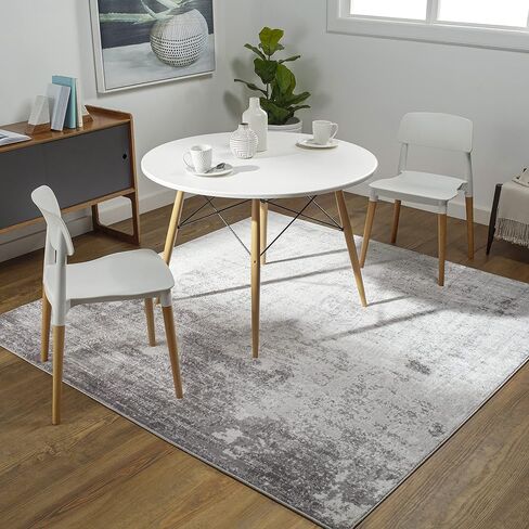 Livabliss Choukri Modern Abstract Area Rug,5'3" x 7'3",Light Gray in Kuwait