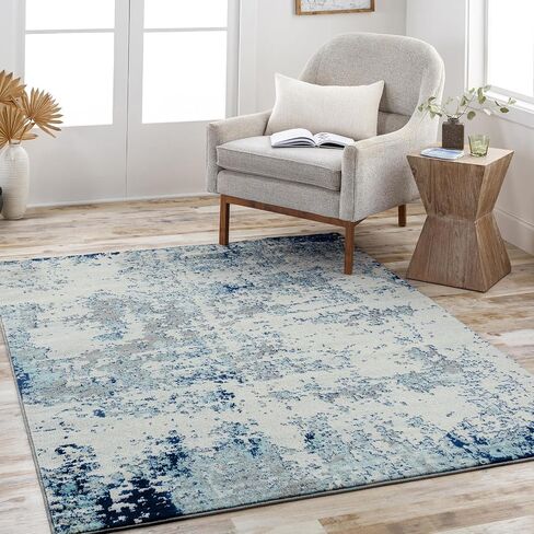 Artistic Weavers Arti Modern Abstract Area Rug,6'7" x 9',Dark Blue/Aqua in Kuwait