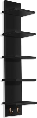 Sorbus Bathroom Shelves - 3-Tier Wall Mounted Floating Shelves for Books, Trophies, Wall Decor, Kitchen, Living Room & Bathroom Decor - Decorative Hanging Display Over the Toilet Storage Shelf - Black in Kuwait