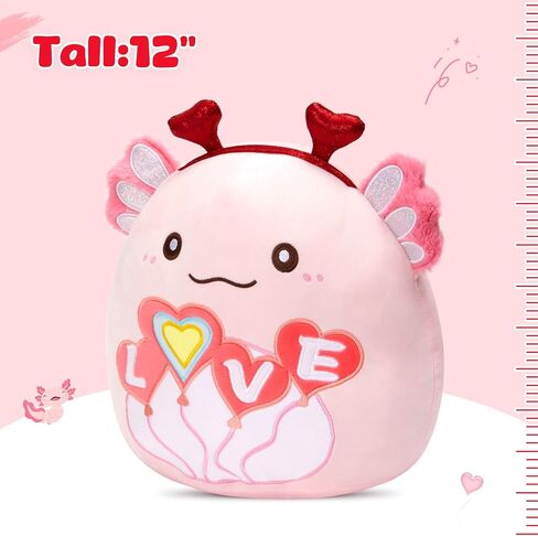 Athoinsu Cat Valentine's Day Plush Pillow Soft Squishy Kitty Stuffed Animal Kawaii Toy Gifts for Kids Girls & Boys 12 Inch in Kuwait