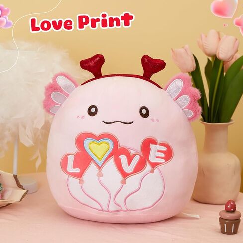 Athoinsu Cat Valentine's Day Plush Pillow Soft Squishy Kitty Stuffed Animal Kawaii Toy Gifts for Kids Girls & Boys 12 Inch in Kuwait
