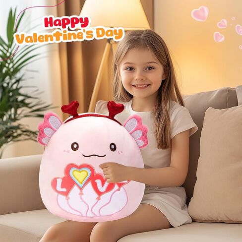Athoinsu Cat Valentine's Day Plush Pillow Soft Squishy Kitty Stuffed Animal Kawaii Toy Gifts for Kids Girls & Boys 12 Inch in Kuwait