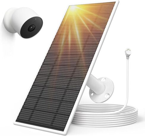 لوحة شمسية لكاميرا Google Nest، لوحة شمسية للكاميرا لكاميرا Google Nest للاستخدام الخارجي أو الداخلي (إصدار البطارية)، مصنوعة خصيصًا لكاميرا Google Nest in Kuwait