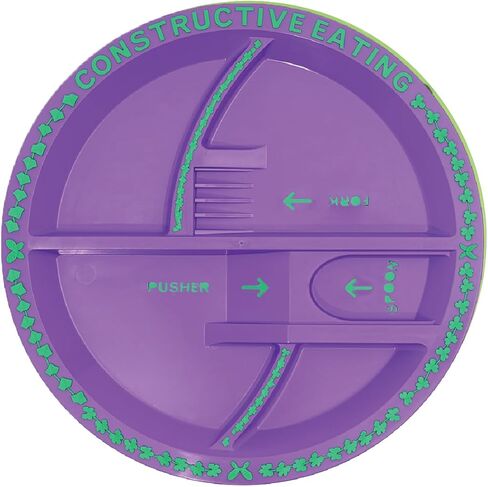 Constructive Eating Garden Fairy Plate for Toddlers, Infants, Babies and Kids - Plate is Made in The USA Using Materials Tested for Safety in Kuwait