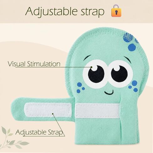 LuxurYou Newborn Baby Mittens No Scratch, 0-3M | 2-pack, 100% Organic Cotton Stay-On Baby Mitts | For Infant Boys and Girls in Kuwait