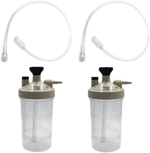 2pk Oxygen Therapy Bubble Humidifier Standard Flow with 15" Adapter Tubing in Kuwait