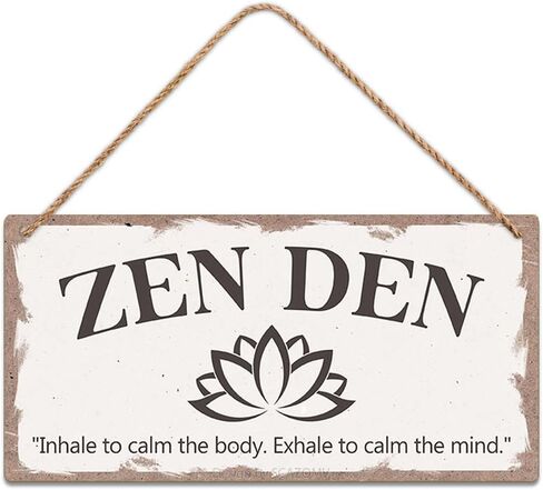 SCAZOMV Wood Decorative Signage, Zen Den Sign, Meditation Room Decor, 10X5 Inch in Kuwait