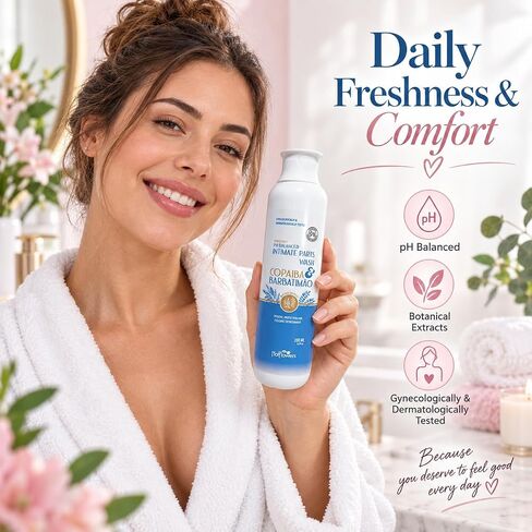 HOT FLOWERS Copaiba Barbatimao Feminine Wash for Intimate Care, Women pH Balanced for Essentials Body Health, Daily Use, Gynecologist and Dermatologist Tested, 4.4 oz. in Kuwait