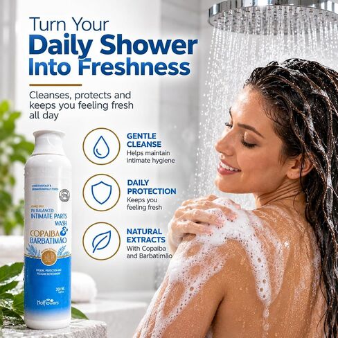 HOT FLOWERS Copaiba Barbatimao Feminine Wash for Intimate Care, Women pH Balanced for Essentials Body Health, Daily Use, Gynecologist and Dermatologist Tested, 4.4 oz. in Kuwait