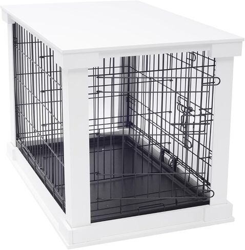 zoovilla White Dog Cage with Crate Cover, Dog Kennel Small in Kuwait