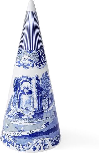 Spode Blue Italian Cone Shaped Topiary | Topiary for Home Décor with Iconic Blue Italian Motif | Made of Fine Porcelain (13") in Kuwait