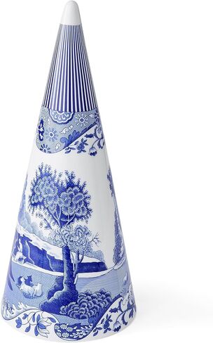 Spode Blue Italian Cone Shaped Topiary | Topiary for Home Décor with Iconic Blue Italian Motif | Made of Fine Porcelain (13") in Kuwait
