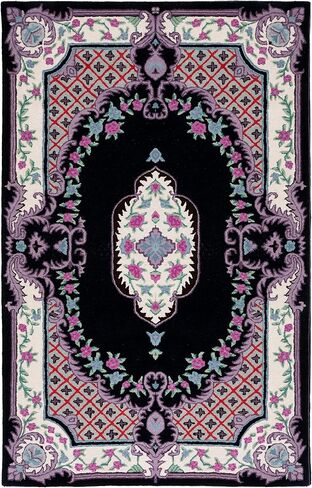 سجادة منطقة SAFAVIEH Bellagio Collection - 8 × 10 بوصة، أزرق ووردي، صوف ميدالية مصنوع يدويًا، مثالية للمناطق ذات حركة المرور العالية في غرفة المعيشة وغرفة النوم (BLG535M) in Kuwait