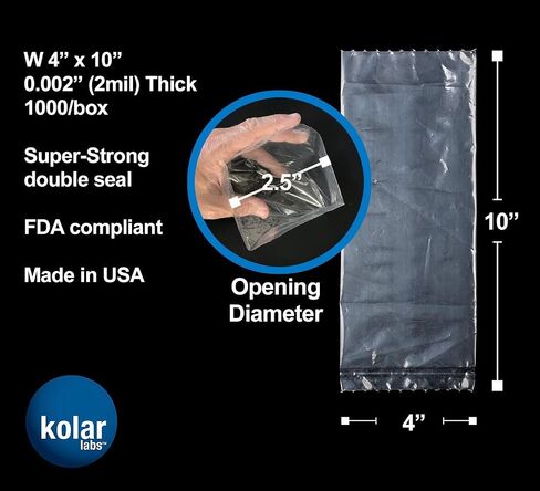 RESILIA Plastic, Leak-Proof Shipping Bags for Live Fish - 4" x 10" 002 mil, Double Bottom Seal, for Freshwater & Saltwater Fish, Case of 1000 in Kuwait