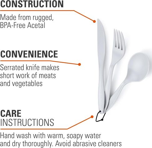 GSI Outdoors 3 Pc. Ring Cutlery Set- Eggshell, Black in Kuwait