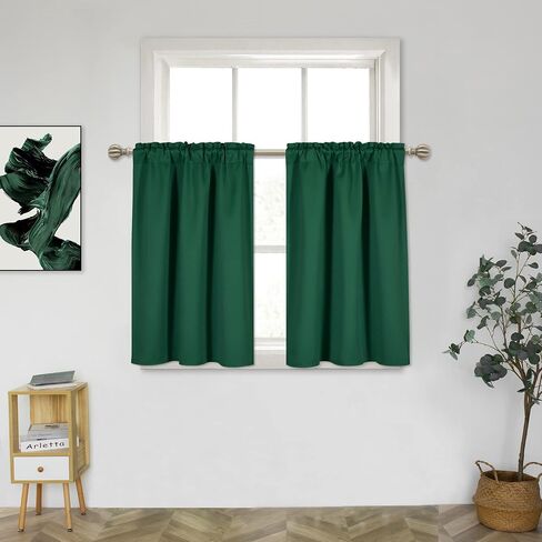 Mumfas 24 Inch Rust Short Curtains - 2 Panel Set Half Window Tiers for Kitchen - Darkening Small Valance with Rod Pocket - 29"x24" in Kuwait