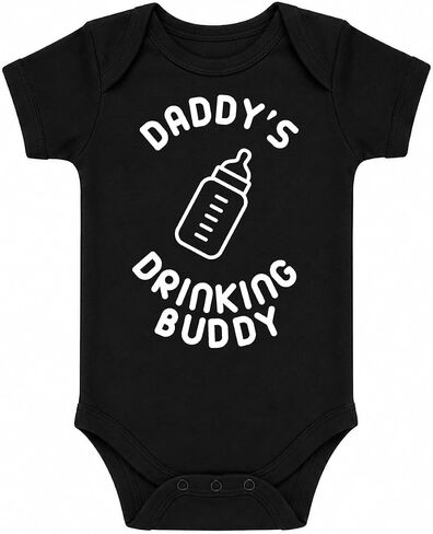 بدلة أطفال من قطعة واحدة من Crazy Bros Tee's Daddy's Drinking Buddy مرحة ولطيفة ومبتكرة للرضع in Kuwait