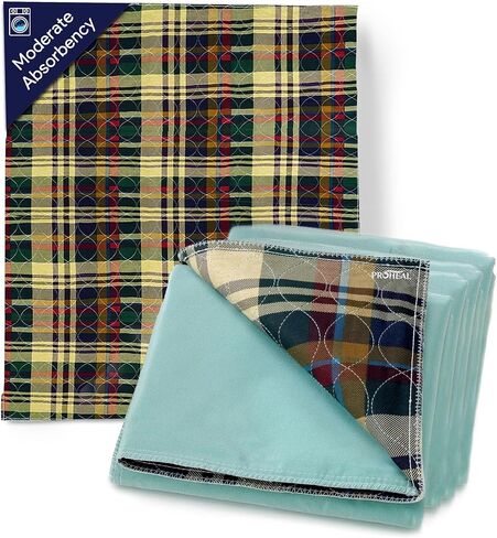 Incontinence Bed Pads Washable - Tartan Plaid Waterproof Bed Pads - Soft Leak Proof Chucks - Moderate Absorbent Reusable Pee Pads for Adults - Withstands Extensive Washing - 18" x 24" - 3 Pack in Kuwait