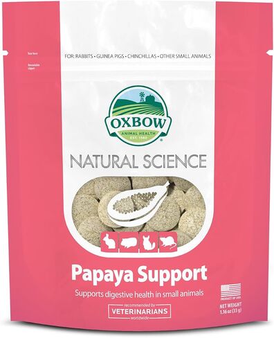 Oxbow Natural Science Papaya Support - High Fiber Supports Digestive Health in Small Animals, 1.16 oz. in Kuwait