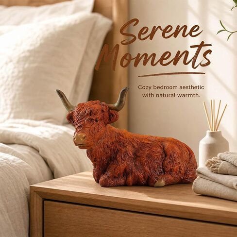 Farmhouse Decor, Highland Cow Decor, Resin Home Decoration, Lifelike Highland Cow Statue and Figurines for Highland Cow Lovers! in Kuwait