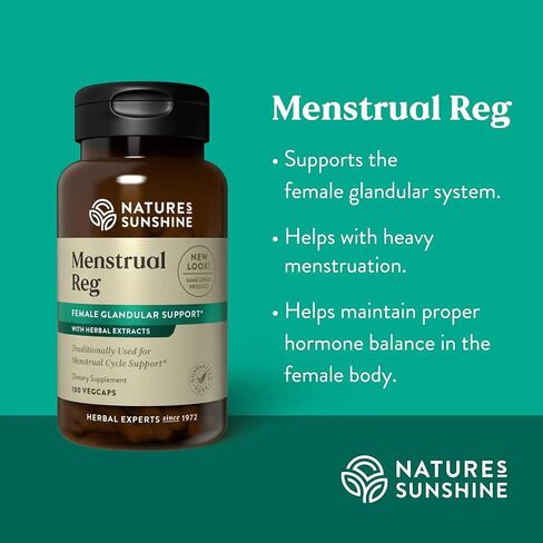 Nature's Sunshine Menstrual Reg, 100 Capsules, Kosher | Herbal Supplement Helps Maintain Hormone Balance and Promotes a More Comfortable Menstrual Cycle in Kuwait