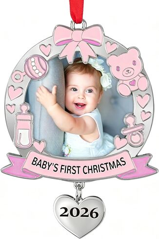 EVA murmure Baby First Christmas Photo Ornament 2023 Girl - My First Christmas Xmas Tree Picture Frame Ornament - Personalized 1st Christmas Baby Ornament 2023 - Baby Christmas Decoration Gifts in Kuwait