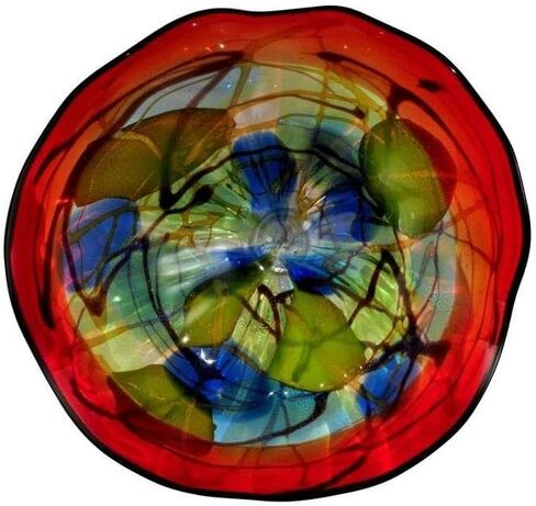 Dale Tiffany Favrile Glass Collection Wall Art Decor, 16" Diameter, Green in Kuwait