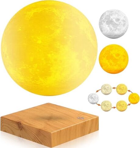 VGAzer Levitating Moon Lamp - Floating and Spinning Moon Light Spinning in Air - Night Lamp for Office, Home, Room Decor,Holiday Gifts (3 Colors) in Kuwait