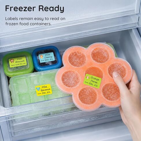 Baby Food Labels, Removable Write-On Daycare Date Labels for OXO Tot Baby Food Storage Containers, Trays, Jars, Freezer & Dishwasher Friendly, for Infants & Babies in Kuwait
