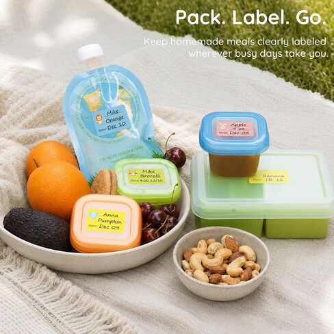 Baby Food Labels, Removable Write-On Daycare Date Labels for OXO Tot Baby Food Storage Containers, Trays, Jars, Freezer & Dishwasher Friendly, for Infants & Babies in Kuwait
