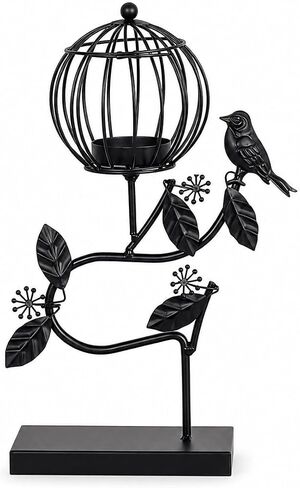 Metal Candle Holder, Brown Candlestick Holder for Pillar Candles LED Candles, Home Decor Birdcage Gothic Vintage Stylish for Unique Candle Displays, Living Room, Bedroom, Dinning Area in Kuwait