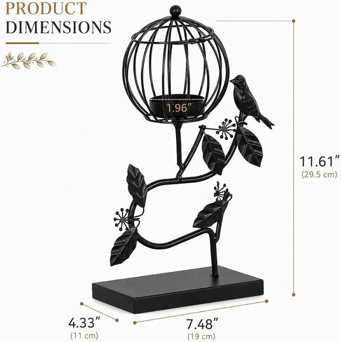 Metal Candle Holder, Brown Candlestick Holder for Pillar Candles LED Candles, Home Decor Birdcage Gothic Vintage Stylish for Unique Candle Displays, Living Room, Bedroom, Dinning Area in Kuwait