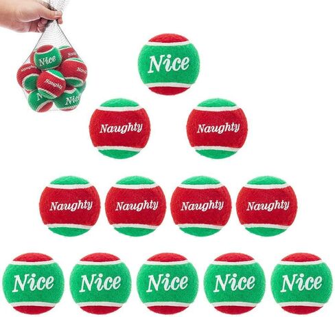 كرات تنس تصدر صوتًا للكلاب من PUPTECK، ألعاب كرة نطاطة للتدريب مقاس 2.5 بوصة، 12 عبوة للعب الكلاب وممارسة التمارين والجلب in Kuwait