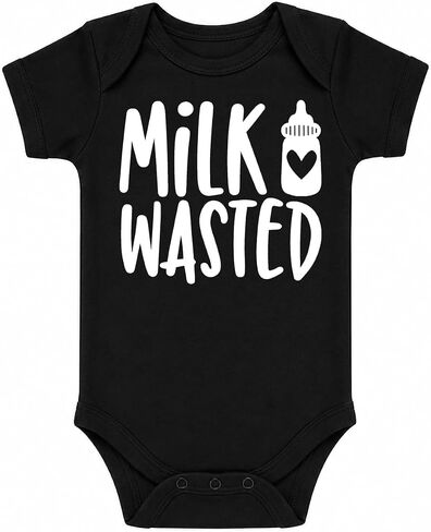 CBTwear Milk Wasted - Funny Drinking Buddy Outfit - Breastfeeding Humor - Cute Infant One-Piece Baby Bodysuit in Kuwait