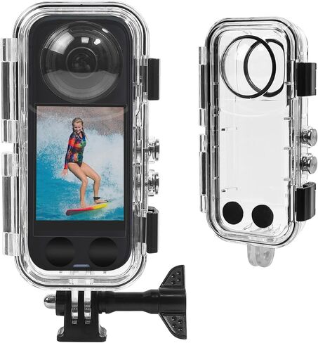 OKFUN Waterproof Case for Insta 360X3,40M/131FT Protective Underwater Dive Housing PC Shell Photography Shell with Bracket for Insta 360 x3 Action Camera Accessorie Kits in Kuwait