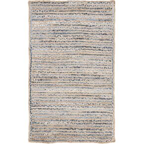SAFAVIEH Cape Cod Collection 2'3" x 10' Natural/Blue CAP250A Handmade Flatweave Jute Entryway Foyer Living Room Kitchen Runner Rug in Kuwait