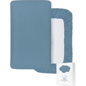 Dark Green Baby Crib Sheets, Soft Muslin Baby Crib Sheets for Standard Crib Mattress, 28" x 52" Neutral Cotton Toddler Bed Sheet (46C-13) in Kuwait