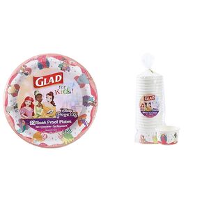 Glad for Kids Disney Princess 12oz Paper Snack Bowls - Magic is in All of Us - Durable, Soak Proof & Microwavable Disposable Bowls - 24ct bulk - Get the Matching Party Paper Plates & Party Cups in Kuwait