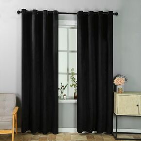ELKCA Luxury Burgundy Red Velvet Window Curtain for Living Room,Grommet Top,2 Panels(Burgundy Red, 52" W x 96" L) in Kuwait