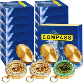 Camping Survival Compass Kids Compass Glow in The Dark Metal Pocket Compass for Kids Hiking Compass Military Navigation Tool for Hiking Hunting Climbing Camping Party Favor Supplies in Kuwait