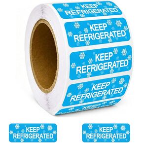 wootile Rectangle Keep Refrigerated Stickers Waterproof Shipping Labels 0.5 X 1.5 Inch Fluorescent Blue Keep REFRIGERATED/Cold Food Packaging Warning Labels 500 Adhesive Labels for Pharmacy,Drug Store in Kuwait