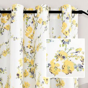 DriftAway Floral Curtains for Bedroom 84 inches Long Living Room Lined Blackout Drapes Thermal Insulated Grommet for Kitchen Window 2 Panels in Kuwait