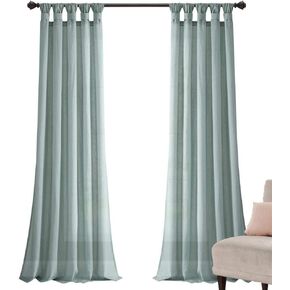 Lush Decor Burlap Knotted Tab-Top Window Curtain Panel Pair, 45"W x 84"L, Dark Linen in Kuwait