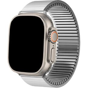 Compatible with Apple Watch Series 9 stainless steel expansion watchband 42mm 44mm 45mm Stretchable Elastic Sport Metal Bands for Apple Watch 8 7 6 5 4 SE Strap 38mm 40mm 41mm Bracelet in Kuwait