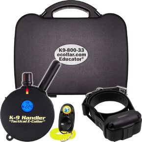 Educator K9-800 K9 Handler Professional E-Collar Dog Training Collar with Remote - Up to 1 Mile Range, Waterproof, Rechargeable, 100 Stimulation Levels, Vibration, Tone, 33-Inch Bungee Collar in Kuwait