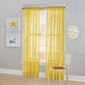 No. 918 Calypso Sheer Voile Rod Pocket Curtain Panel, 59" x 84", Pink in Kuwait